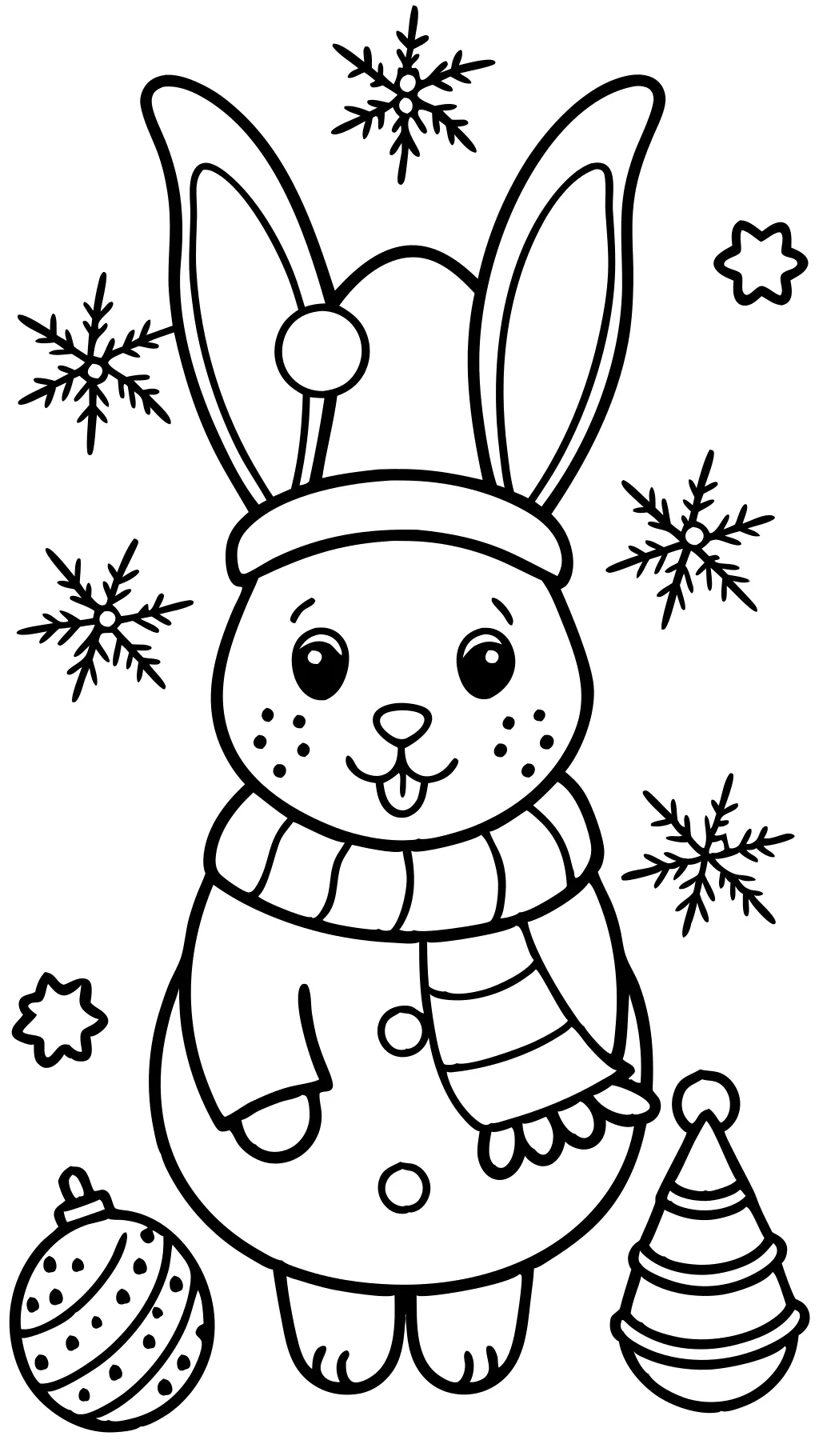 coloriages de lapin de Noël